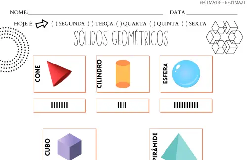 atividade 1º ano formas geométricas